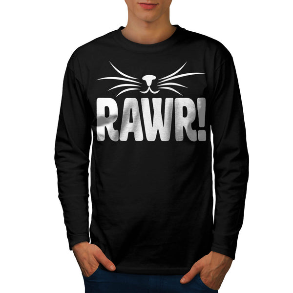 Rawr Kitten Nose Fun Mens Long Sleeve T-Shirt