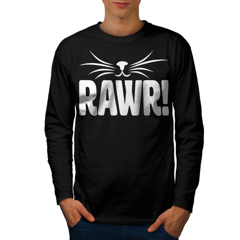 Rawr Kitten Nose Fun Mens Long Sleeve T-Shirt