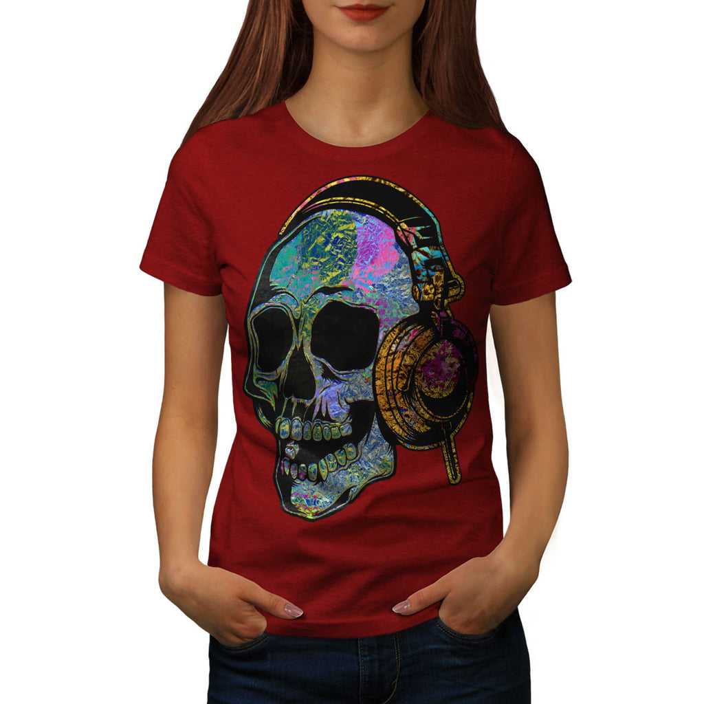 Disco Skeleton Music Womens T-Shirt