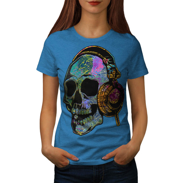 Disco Skeleton Music Womens T-Shirt