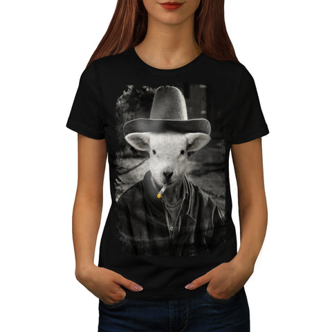 Sheep Smoke Gentleman Womens T-Shirt